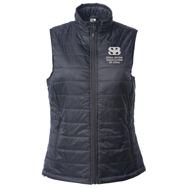 Ladies Puffer Vest_White Logo Thumbnail